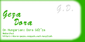 geza dora business card